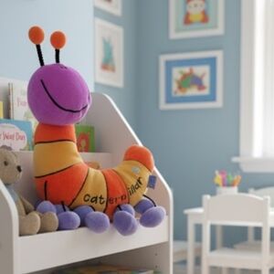Vintage "Bang on the door" Colorful Caterpillar Plush Toy